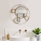 Uniquewise Decorative Round Frame Gold Metal Wall Mounted Modern Mirror with 4 Glass Mirror Balls QI004577 - alternate 1